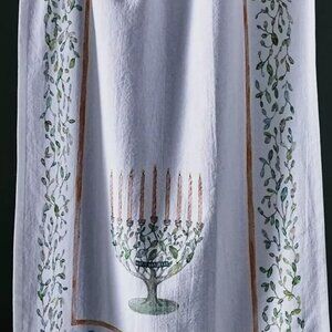 ANTHROPOLGIE Brand New! Menorah Dish Towel- Set of 2 Matching towels!